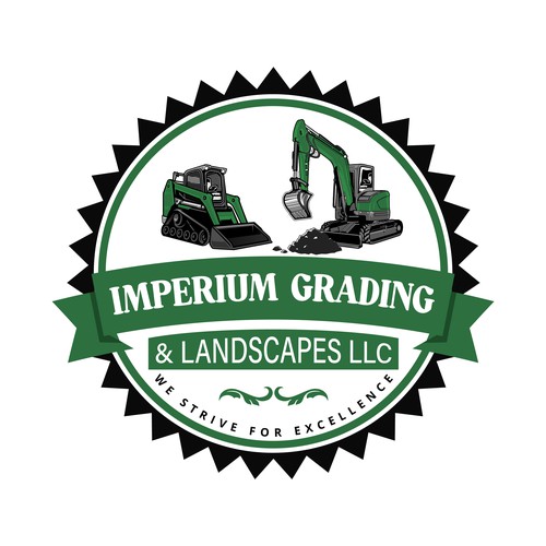 Forklift logo with the title 'Imperium Grading & Landscapes LLC — Heavy Machinery & Landscaping Logo'