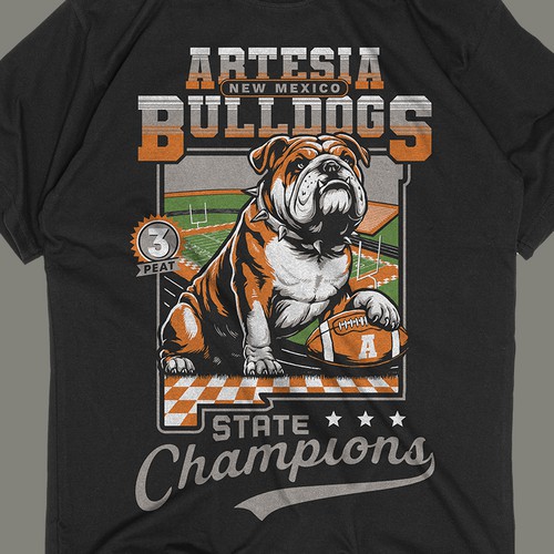 Football t-shirt with the title 'Artesia Bulldogs'