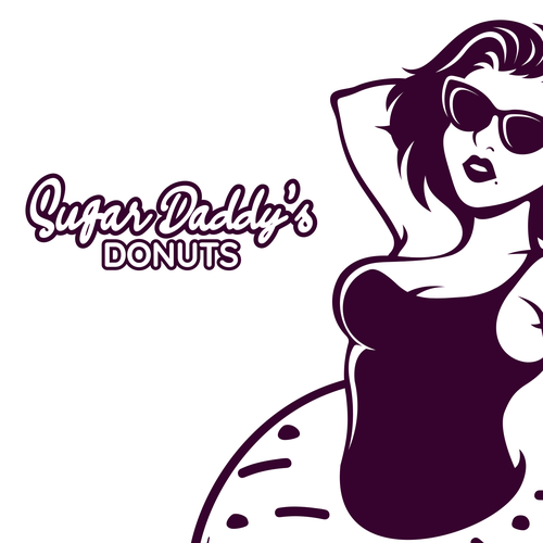 Pink and orange design with the title 'Sugar Daddy's Donuts'
