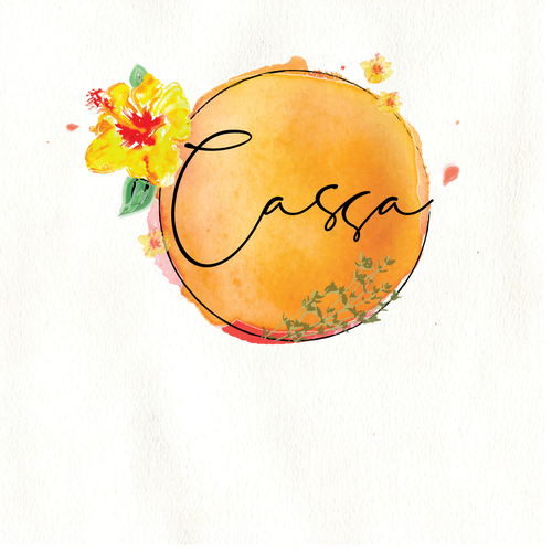 Watercolor logo with the title 'Cassa'