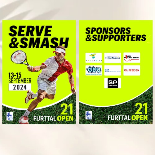 Tennis design with the title 'Poster/Flyer design'