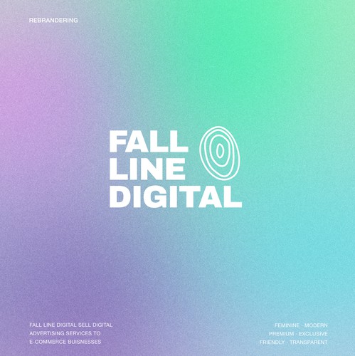 Ecommerce brand with the title 'Fall Line Digital brand identity and website project'