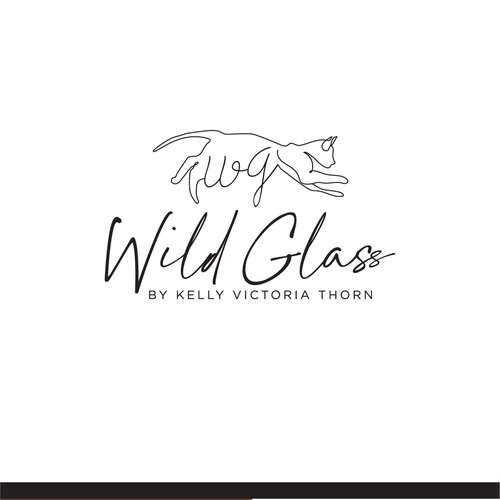 Jumping logo with the title 'Creative glass artist seeks expressive logo'