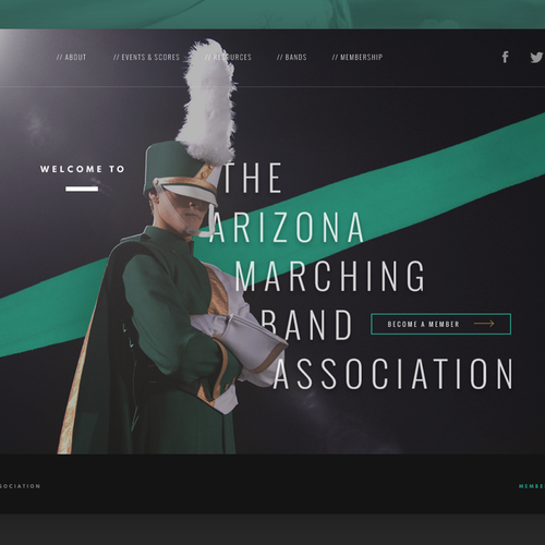 Music website with the title 'Arizona Marching Band Association'