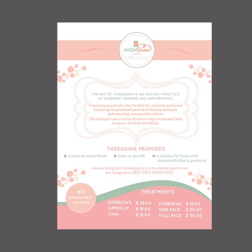 Mint design with the title 'Playful logo & flyer for a new beauty service targeting busyprofessional girls'