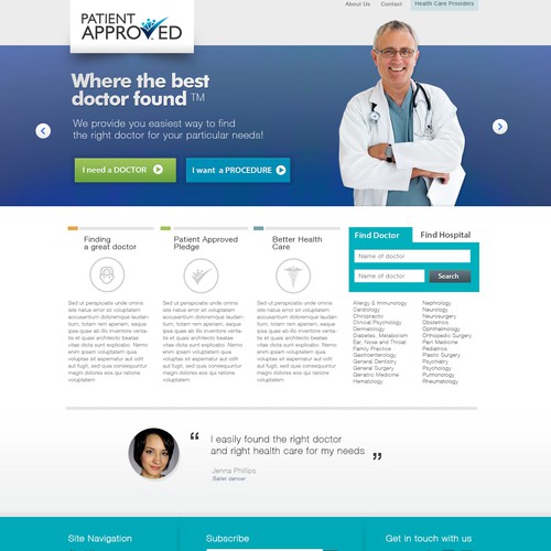 Service website with the title 'Help Patient Approved '