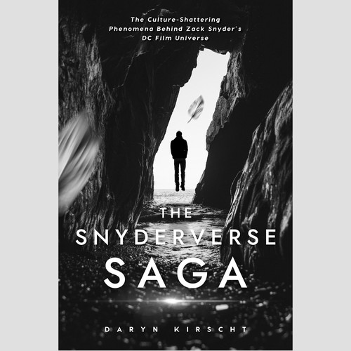 Superhero book cover with the title 'Cover for book on the culture-shattering phenomena behind Zack Snyder’s DC film universe'