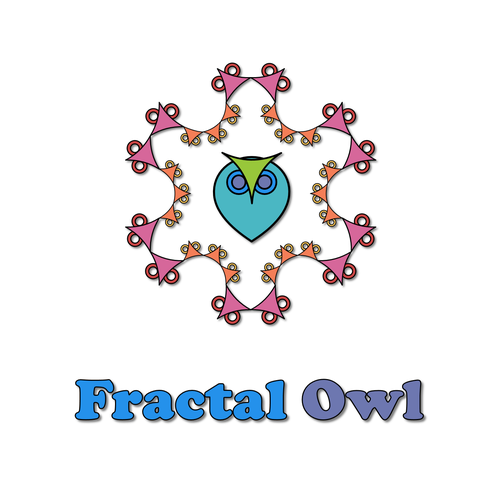 Colorful design with the title 'Fun and Colorful Logo Concept for Fractal Owl'