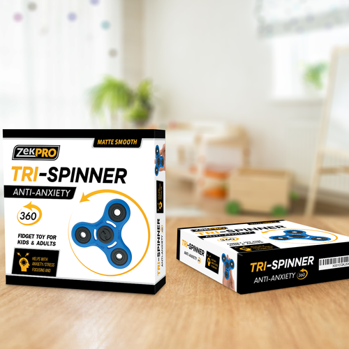 Toy packaging with the title 'Tri-Spinner'