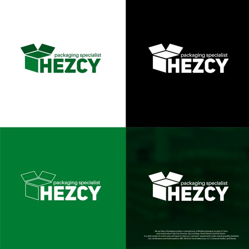 Carton design with the title 'Hezcy Packaging Specialist'