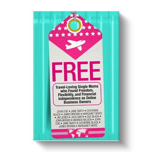 Pink book cover with the title 'Book cover design for Travel-Loving Single Moms'