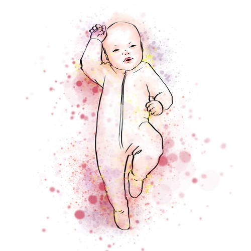 Baby artwork with the title 'Baby Illustration'