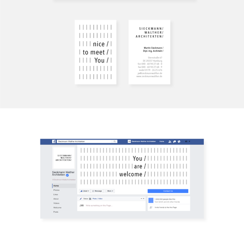 Conceptual brand with the title 'Minimalistic Corporate Identity Concept for Architecture Studio'