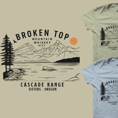 Outline design with the title 'Broken Top Oregon'
