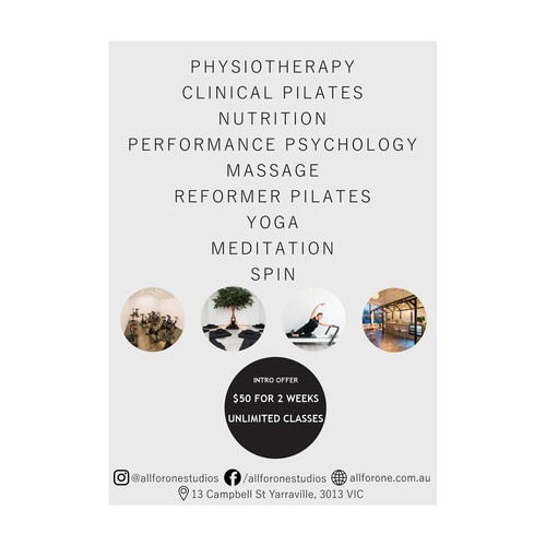 Offer design with the title 'Flyer concept for a wellness studio'