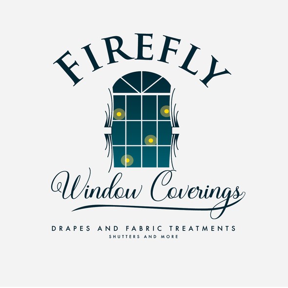 Curtain logo with the title 'Firefly Window Coverings'