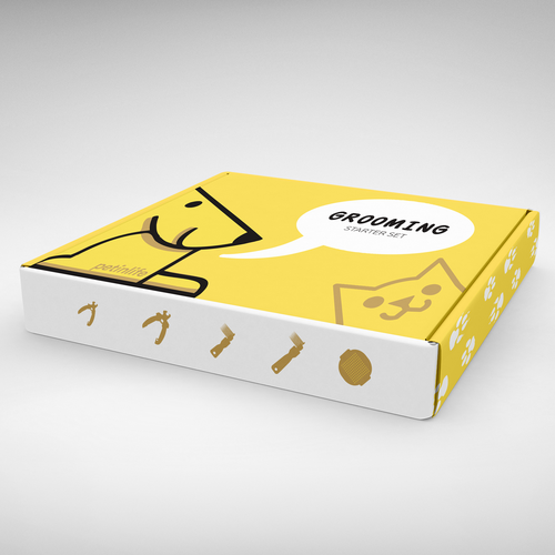 Cat packaging with the title 'Box concept for pet grooming products'