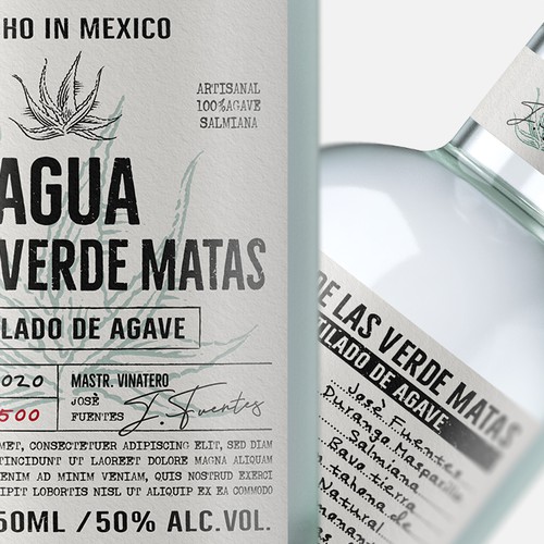 Liquor label with the title 'Agave Spirits'