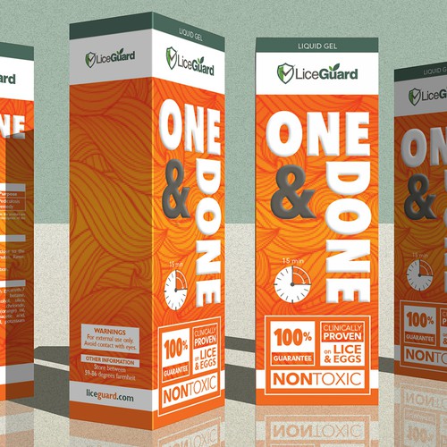 Shampoo packaging with the title 'Lice Guard Liquid Gel'