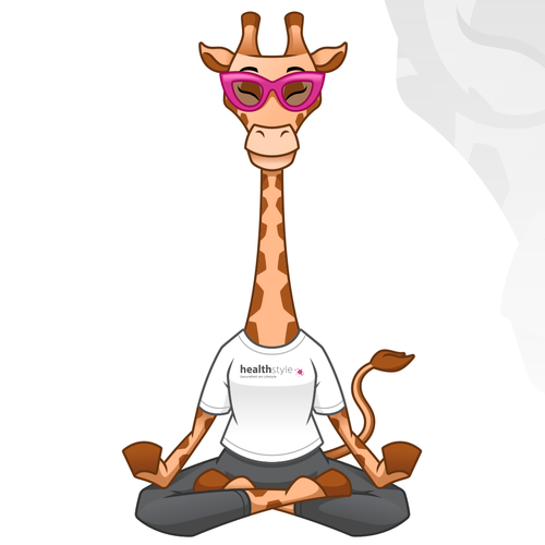 Giraffe design with the title 'Mascot Design for healthstyle'