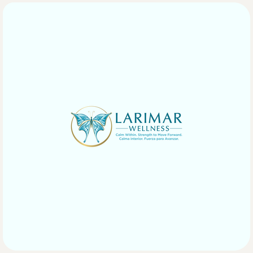 Butterfly design with the title 'Logo design for Larimar Wellness'