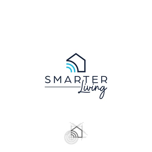 Wireless logo with the title 'Smart home logo design'