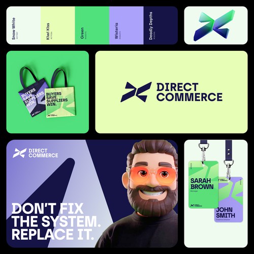 3-dimensional design with the title 'A bold and modern brand identity for Direct Commerce: Fintech, SaaS, B2B, Web3, Startup'
