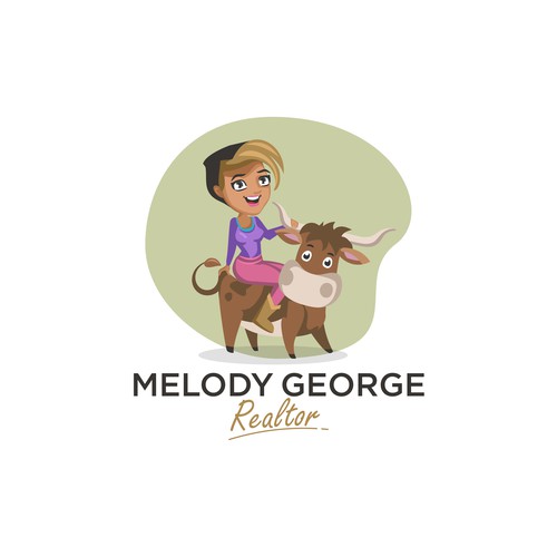 Cow design with the title 'Logo/Mascot design for Melody George'