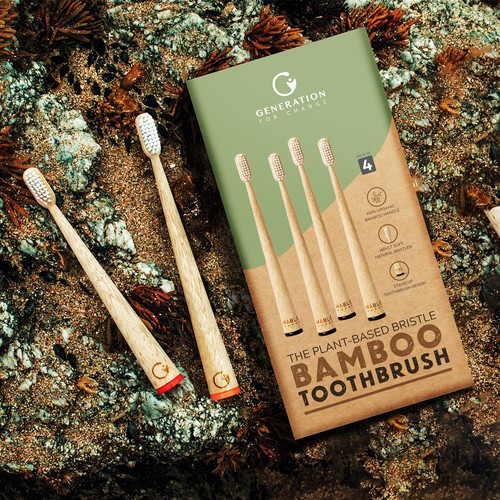 Toothbrush design with the title 'Packaging design'