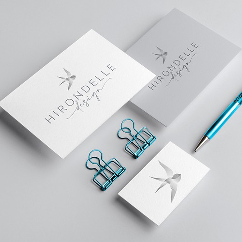 Interior design logo with the title 'Hirondelle Design'