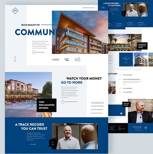 Business website with the title 'Ethical Real-Estate Development Company Design'