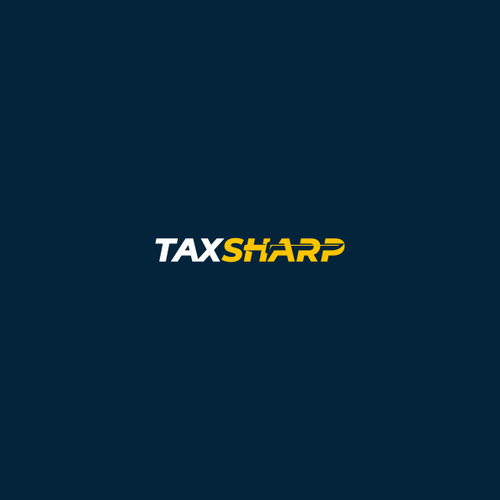 Software brand with the title 'TaxSharp Logo Design'