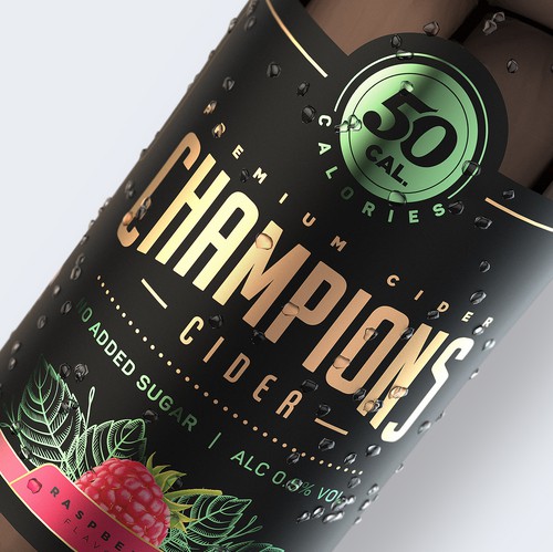 Illustrated label with the title 'Champions '