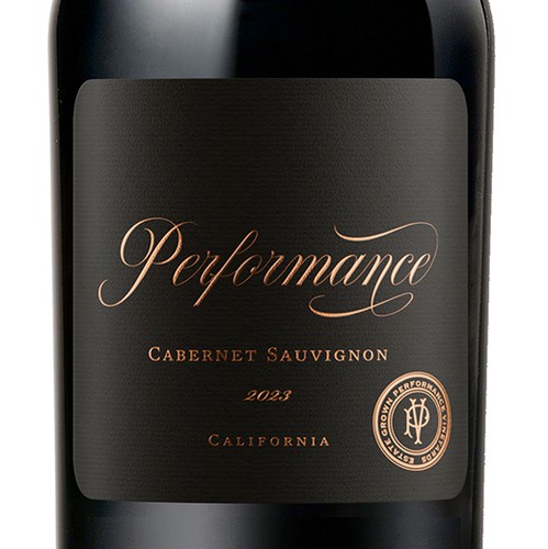 California design with the title 'Performance Wine Label'