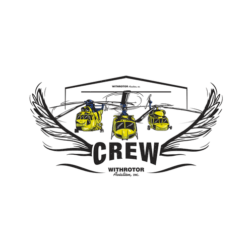 Helicopter design with the title 'Withrotor crew'