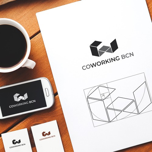 Fibonacci design with the title 'COWORKING BCN'