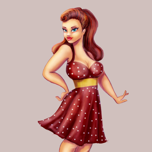 Curvy design with the title 'pin up girl'