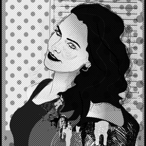 Black artwork with the title 'portrait'