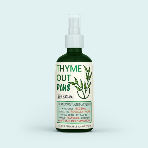 Spray label with the title 'Bottles label design'