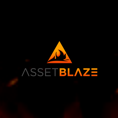 Flaming logo with the title 'Modern logo for Inventory / Asset management tool - AssetBlaze'