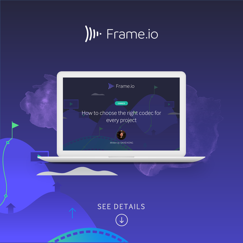 Presentation design with the title 'PowerPoint for Frame.io'