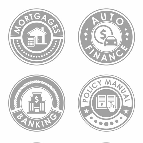 CorelDRAW design with the title 'Design a set of icons for a finance company'