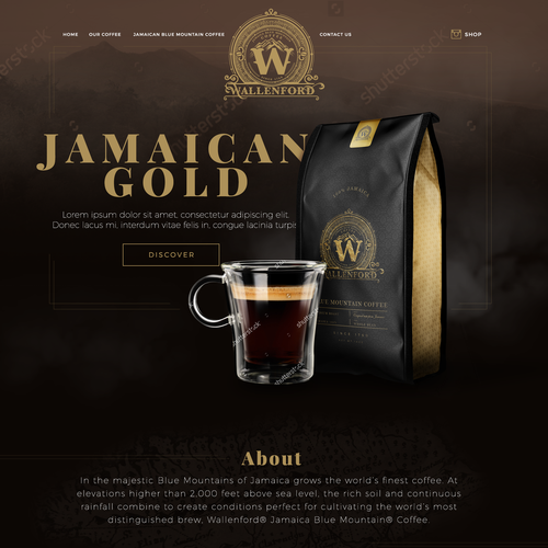Coffee website with the title 'Premium Coffee Landing Page'