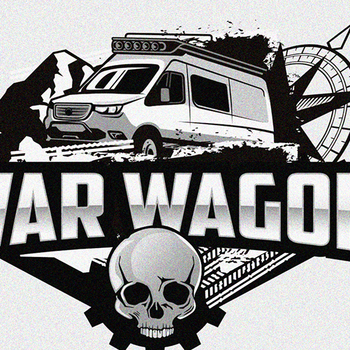 Wagon logo with the title 'Van Adventure logo'