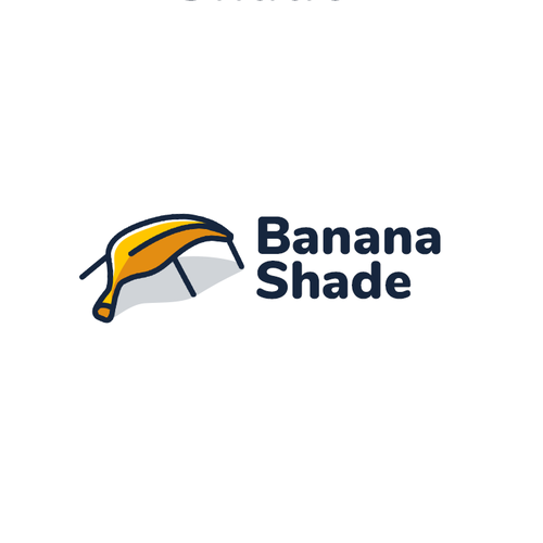 Banana logo with the title 'Banana-shaped Beach Canopy Logo'