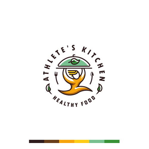 Food brand with the title 'Logo concept for healthy food restaurant.'