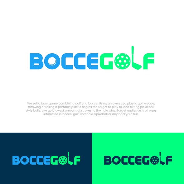 匹克球标志，标题为“Bocce Golf标志概念”