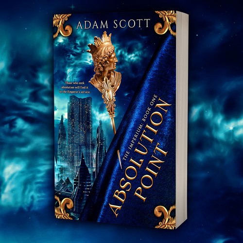 Historical fiction book cover with the title 'Book cover design - Absolution Point by author Adam Scott'