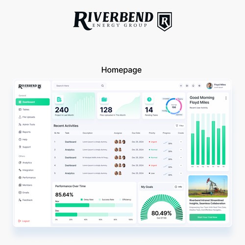 CRM design with the title 'Riverbend'