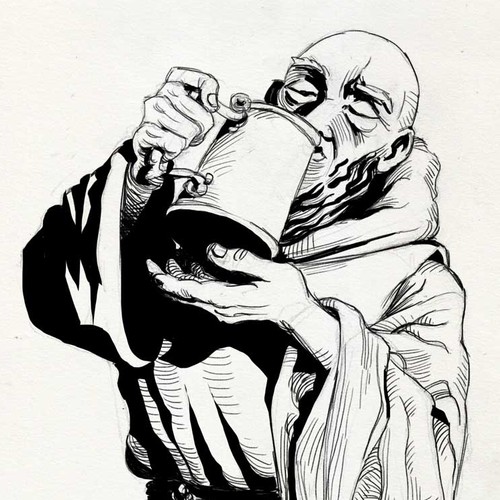Monk design with the title 'Concept for Beer pub illustration'